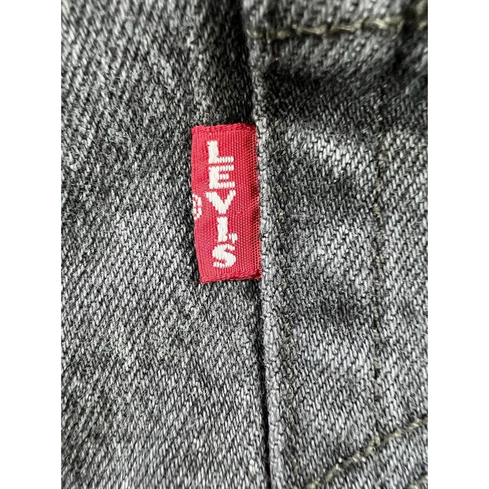 Levis 501 S Skinny Jeans Mens 30x28 Gray Slim Stretch Denim Charcoal Wash